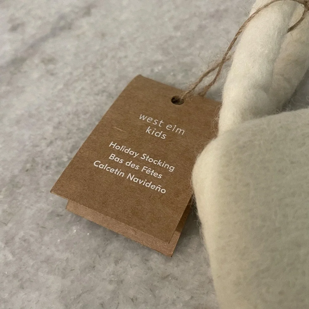 West Elm Christmas Stocking White Gingerbread Man Christmas Talea Name Kids